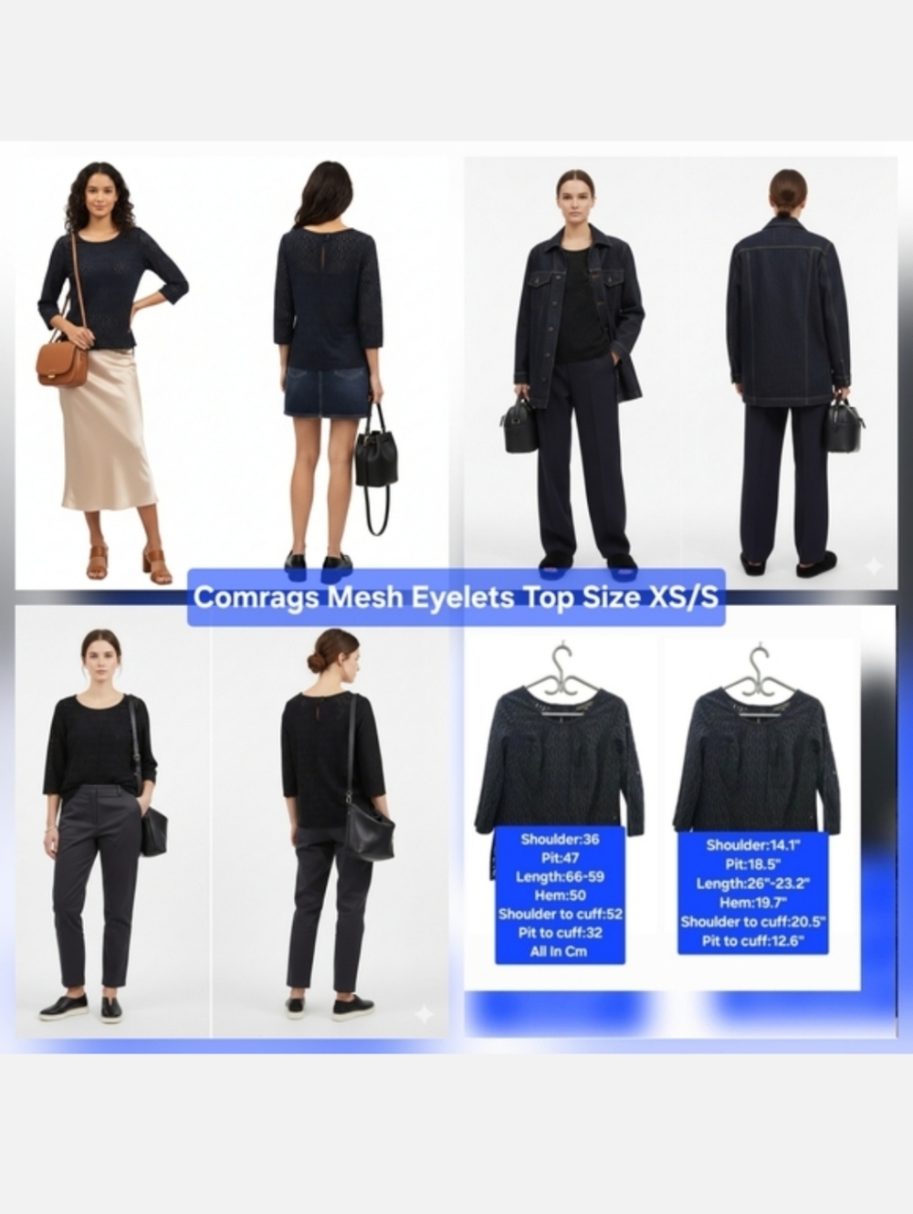 Comrags Mesh Eyelets Top Size XS/S